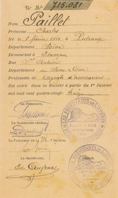 Certificat création Paillet